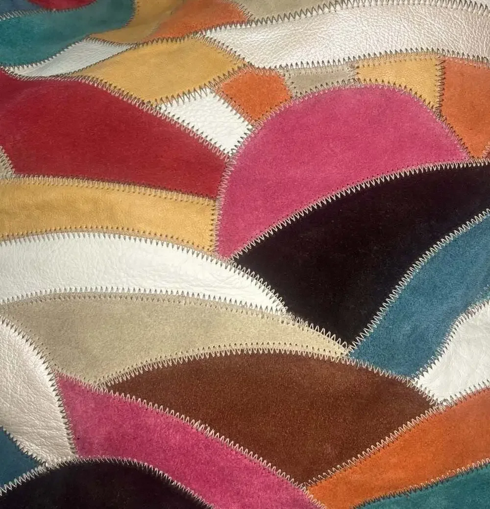 Lucky Brand Y2K Multicolor Patchwork Suede Leather Hobo Shoulder Bag Boho
